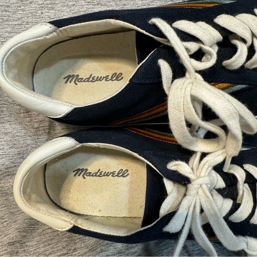 MADEWELL Delia Deep Navy Rainbow Sneakers, Women’s Size 8,‎ EUC - Picture 6 of 8